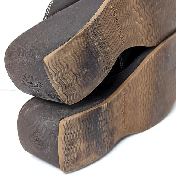 Vintage Y2K Donald J. Pliner Clogs Heels Square Toe Brown Suede Bow Preppy VTG 7 - Picture 9 of 11